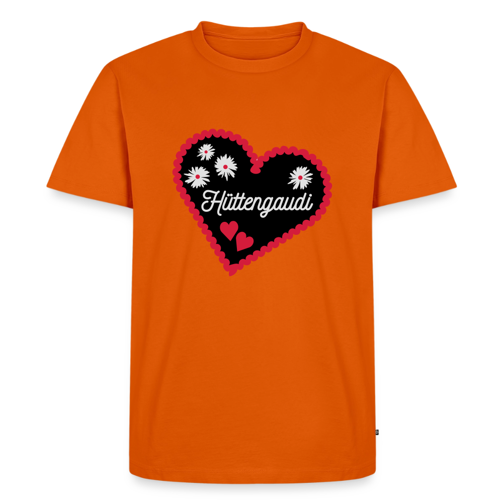 Premium T-Shirt "Hüttengaudi" - Orange 