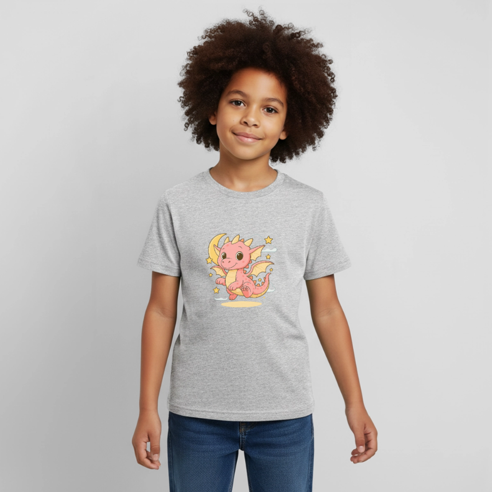 Kinder T-Shirt "Kleiner Drache" - Grau meliert