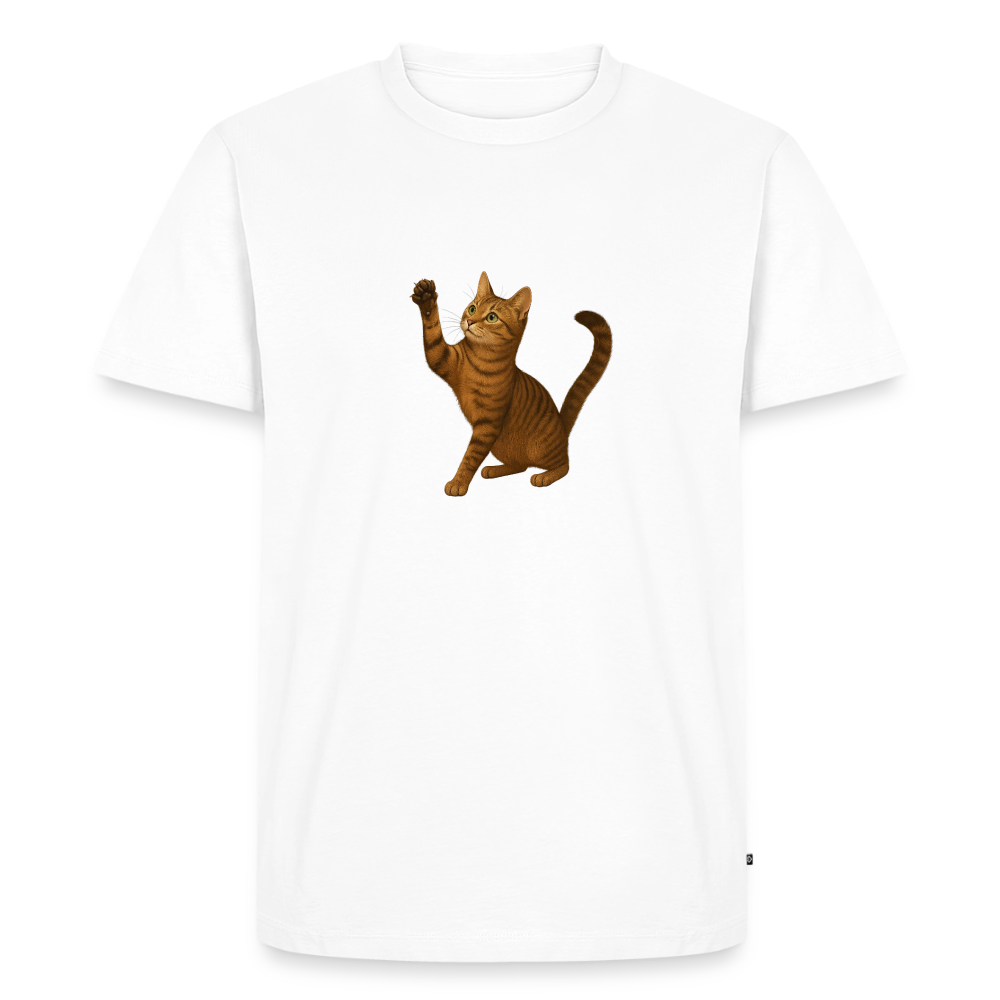 Premium T-Shirt "Katze" - Weiß