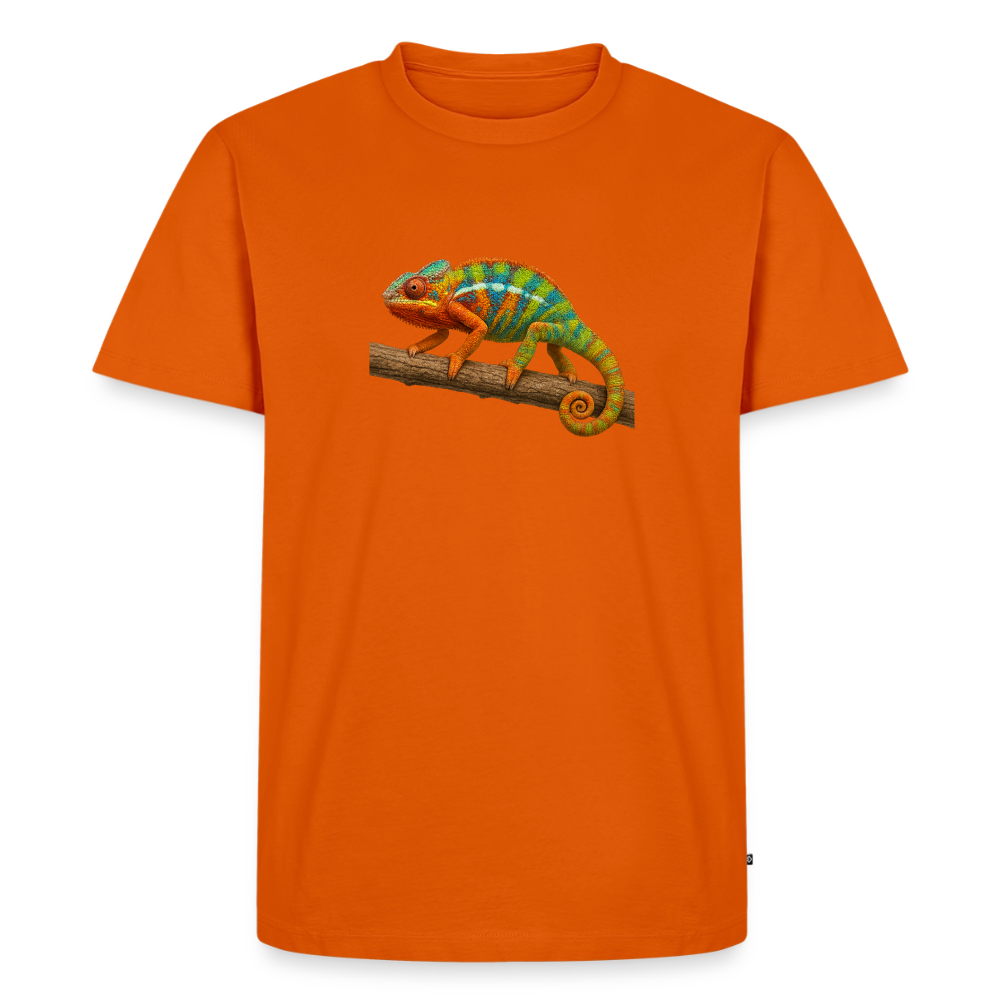 Premium T-Shirt "Cameleon auf Ast" - Orange 