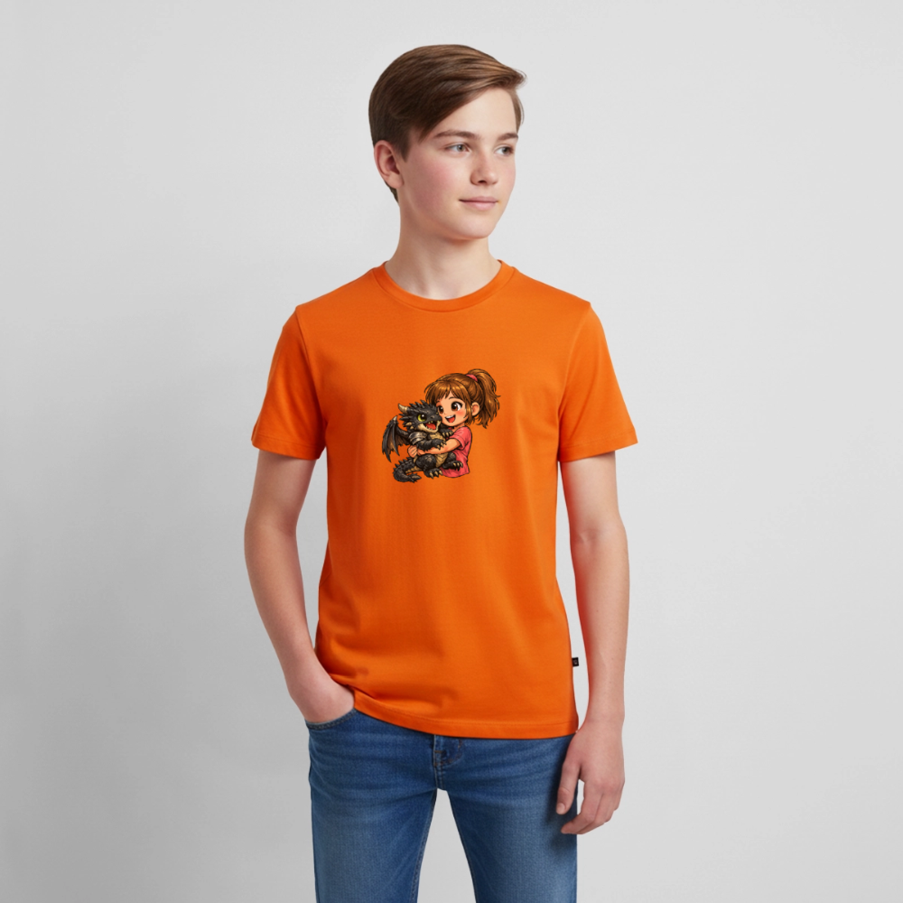 Teenager Premium T-Shirt "Drache" - Orange 