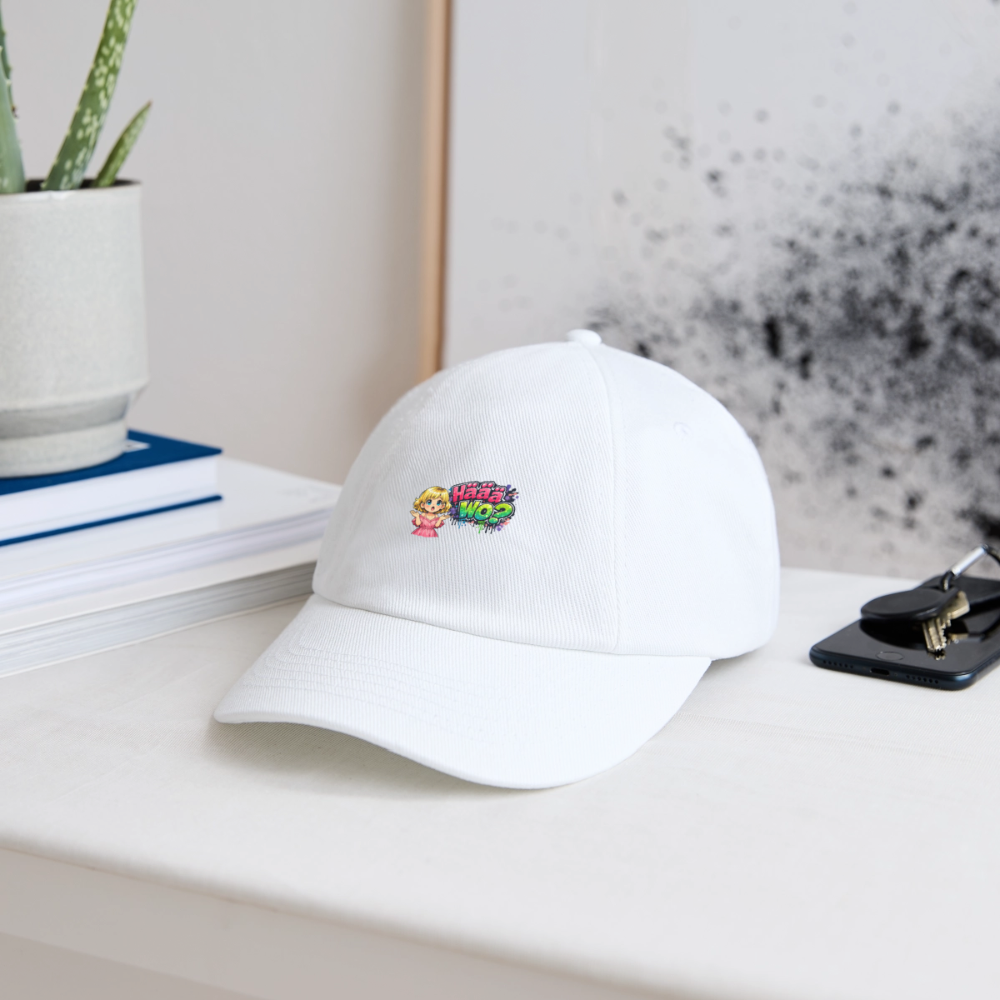 Baseballkappe "Häää Wo..." - Weiß/Weiß
