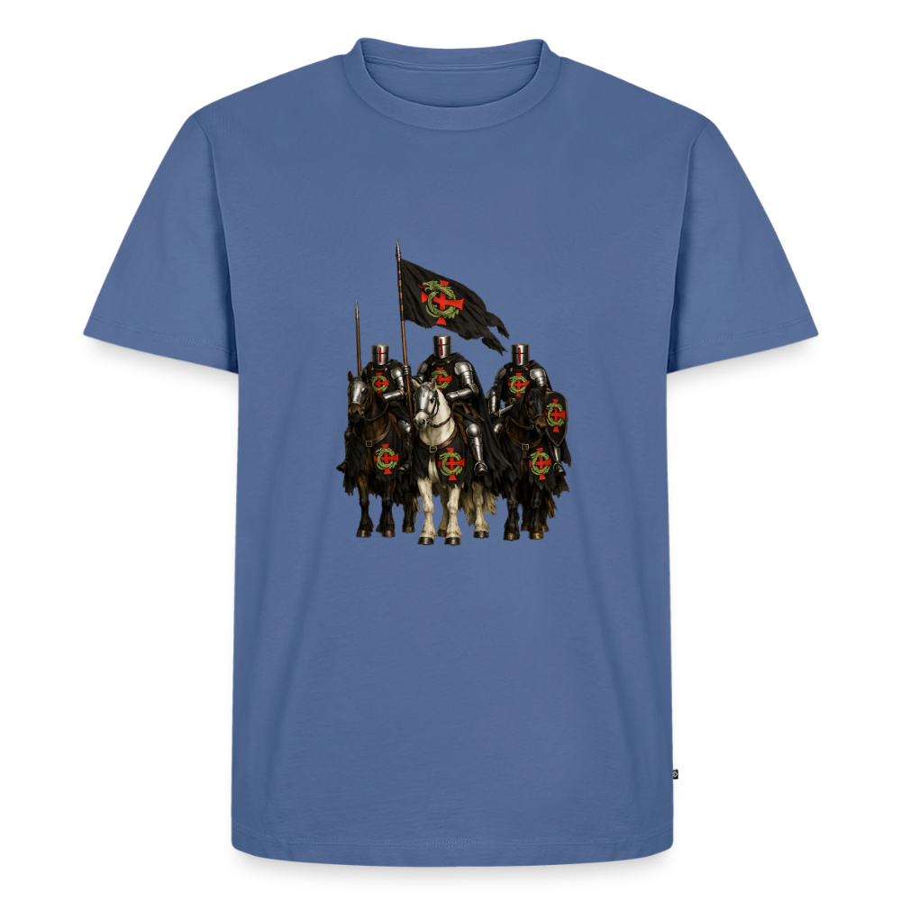 Premium T-Shirt "Ritter zu Pferd" - Taubenblau