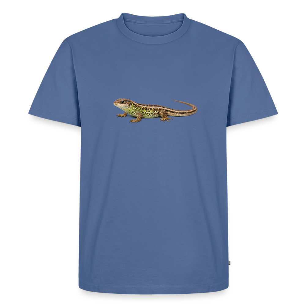 Premium T-Shirt "Eidechse" - Taubenblau