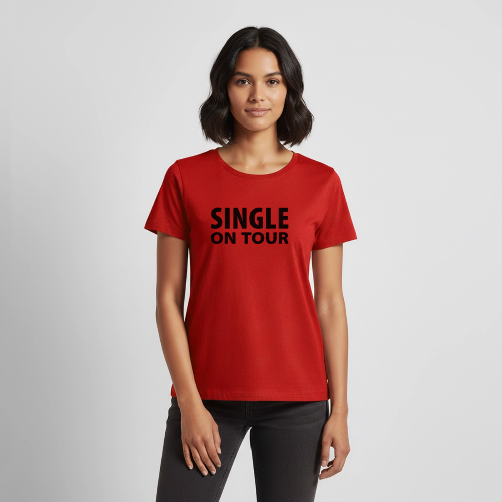 Premium T-Shirt "Single on Tour" - Rot