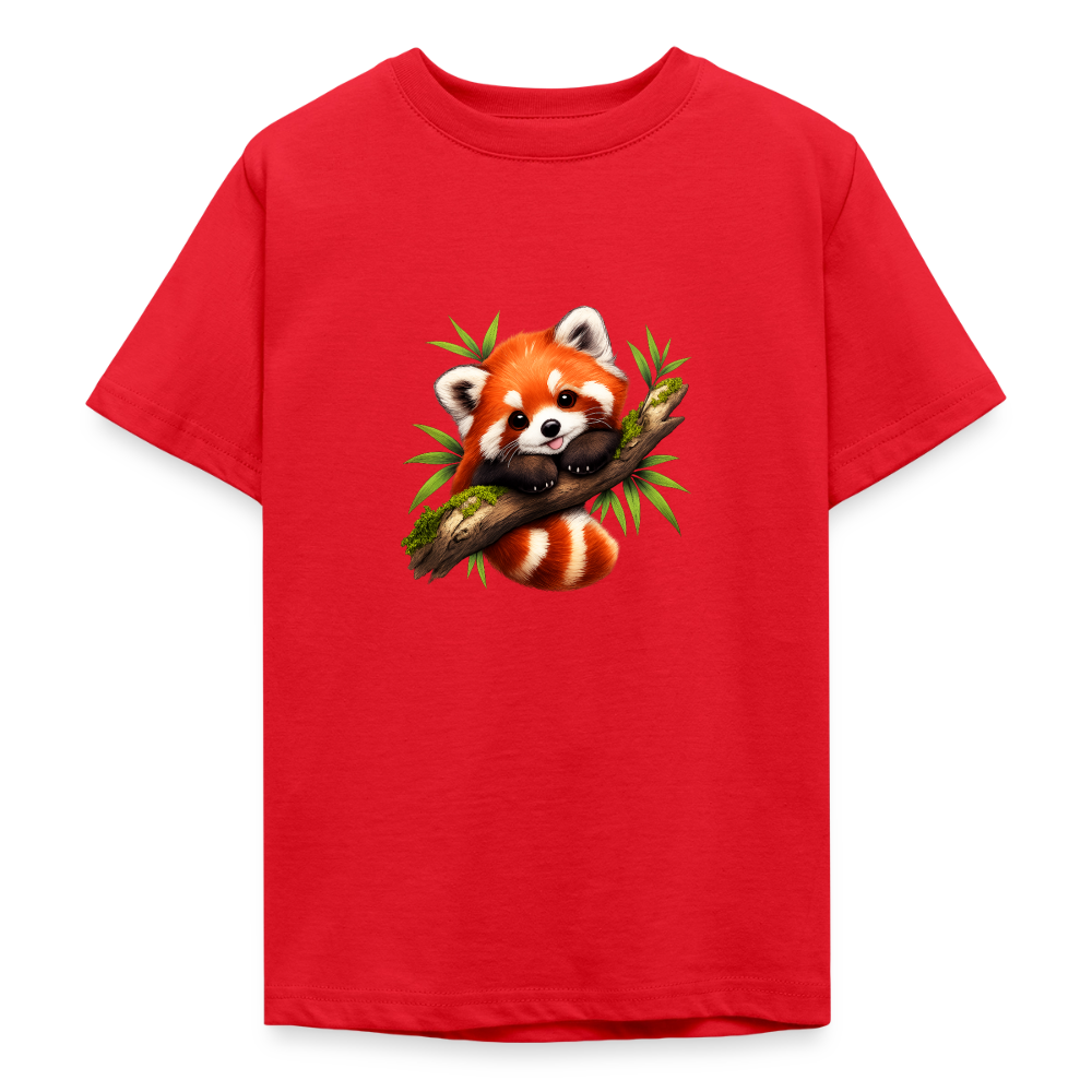 Teenager T-Shirt "Kleiner Panda" - Rot