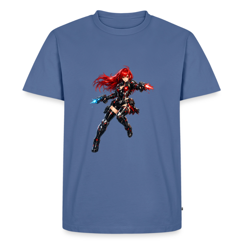 Premium T-Shirt "Future Woman I" - Taubenblau