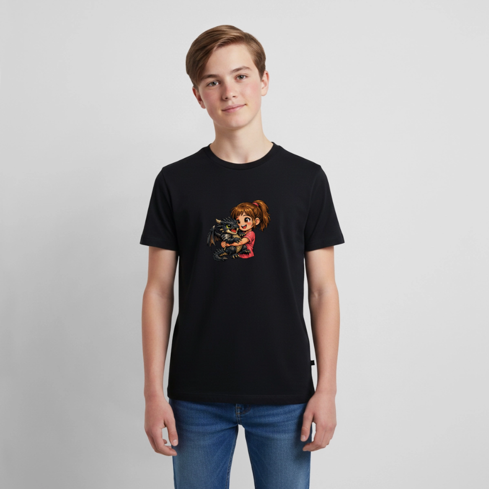 Teenager Premium T-Shirt "Drache" - Schwarz