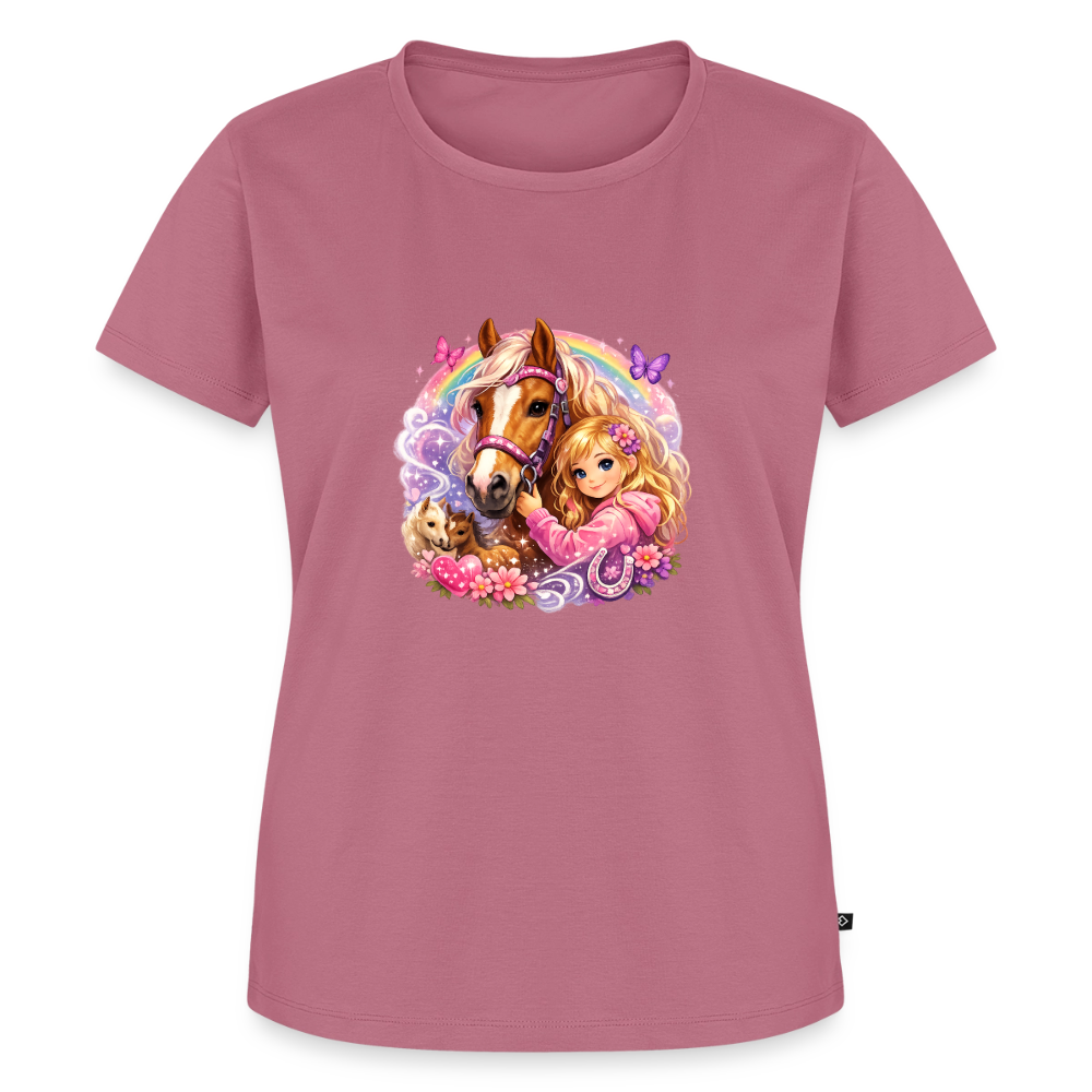 Premium T-Shirt "Pferd" - Mauve
