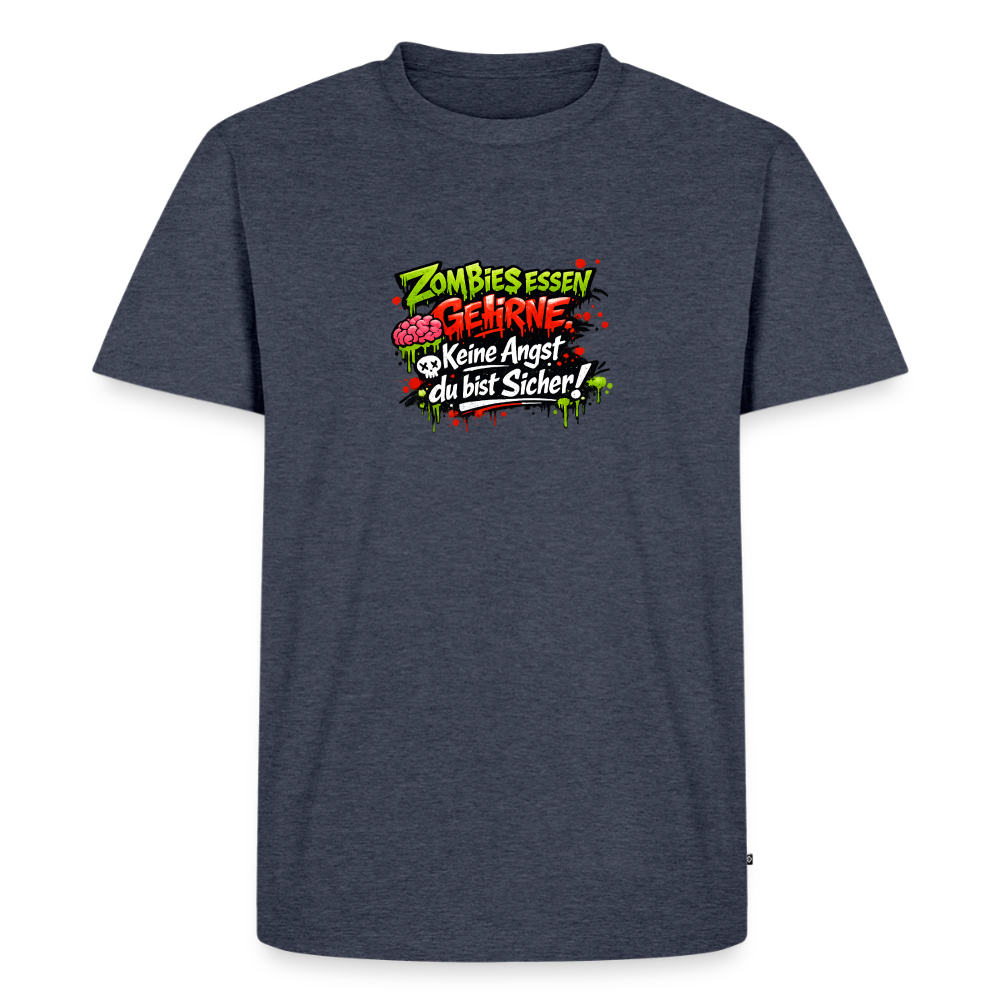 Premium T-Shirt "Zombies essen..." - Jeansblau 