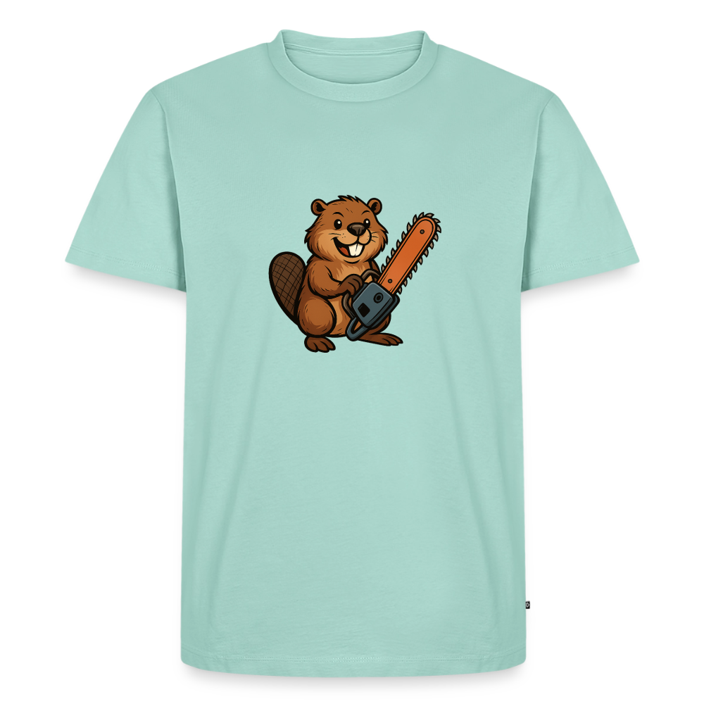 Premium T-Shirt "Bibersäge" - Mint 