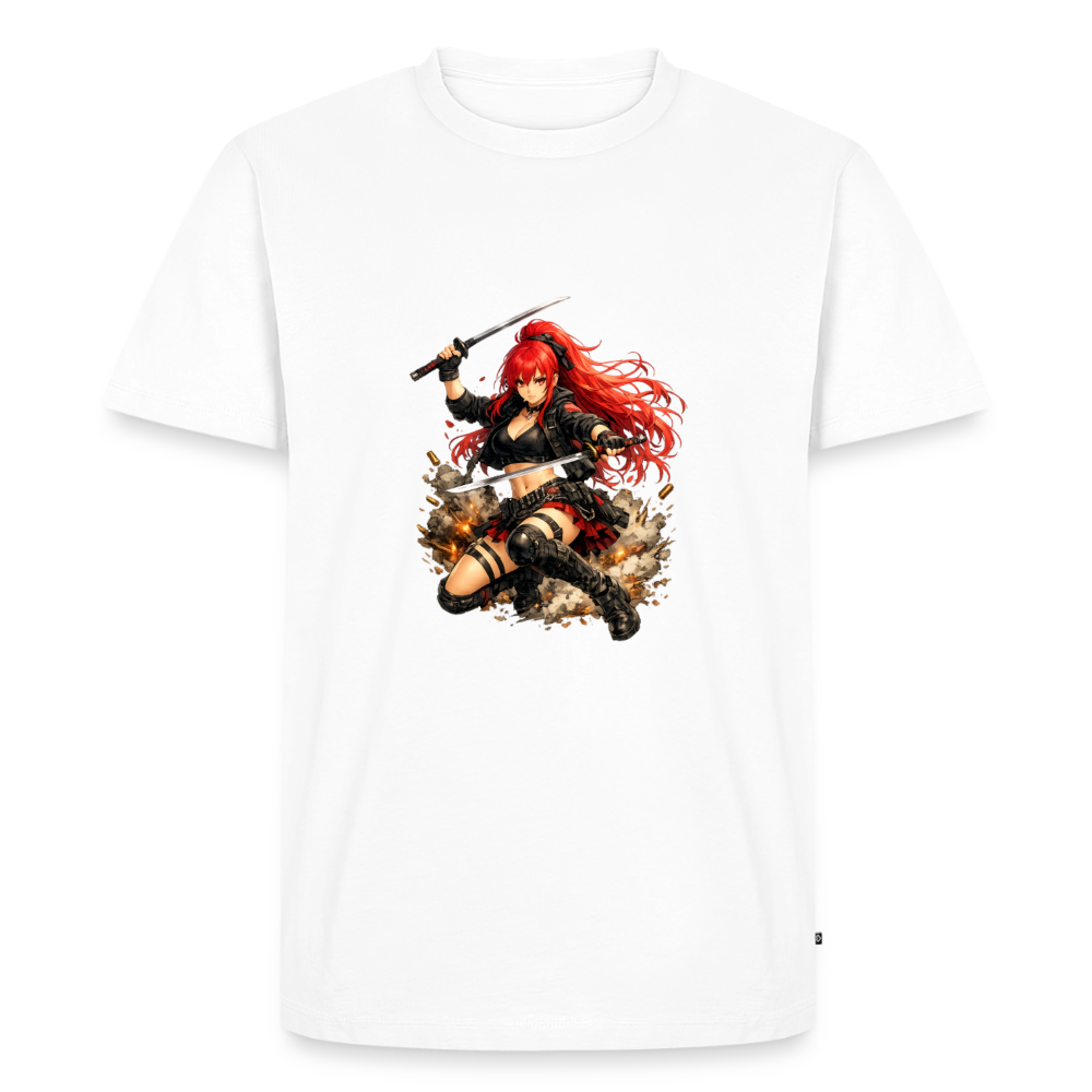 Premium T-Shirt "Anime Woman" - Weiß