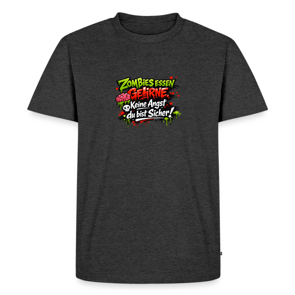 Premium T-Shirt "Zombies essen..." - Anthrazit meliert