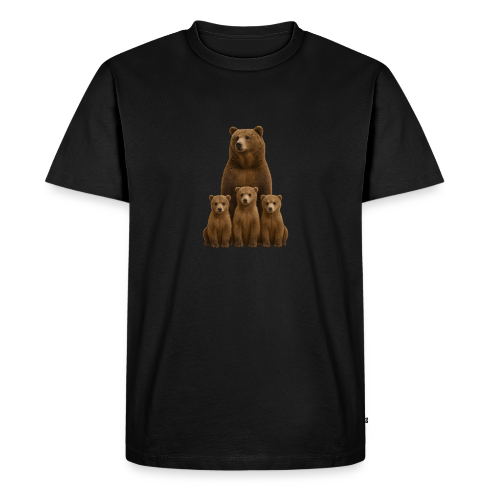 Premium T-Shirt "Grizzly Familie" - Schwarz