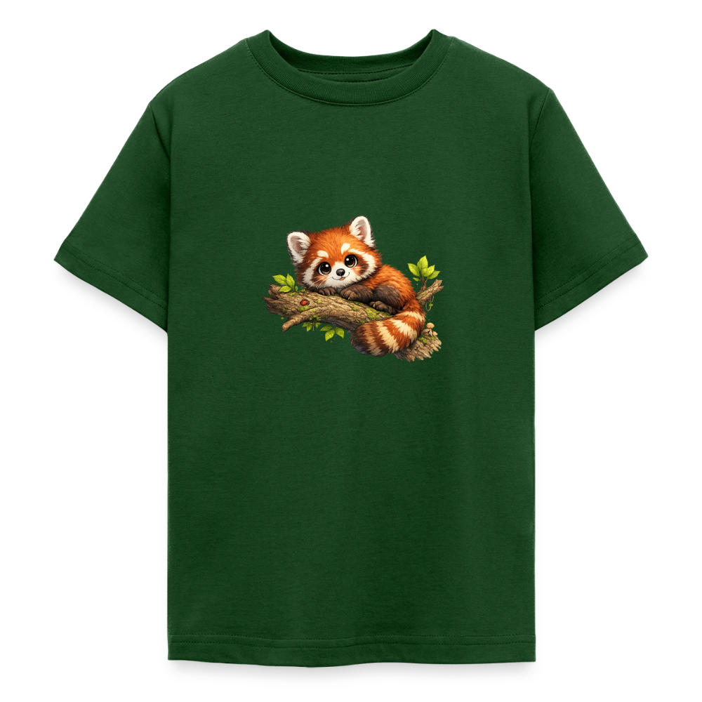 Teenager T-Shirt "Kleiner Panda" - Forstgrün 