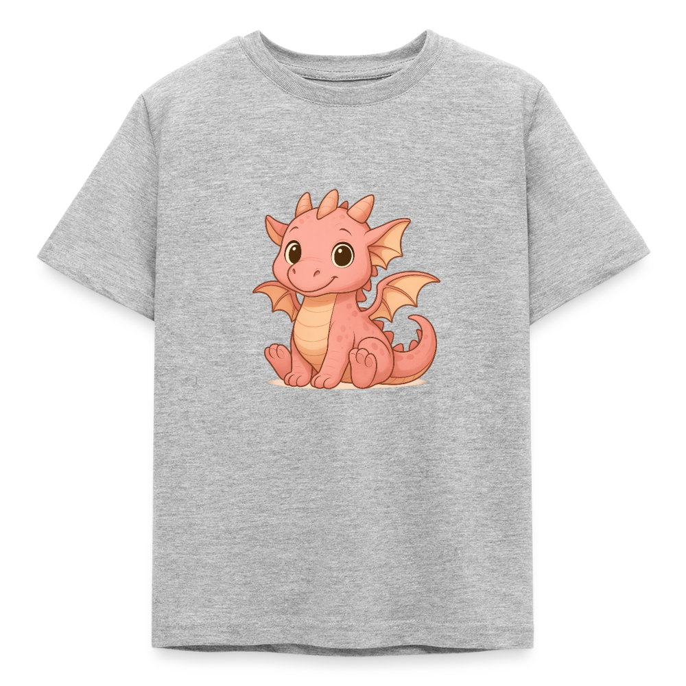 Kinder T-Shirt "Kleiner Drache" - Grau meliert