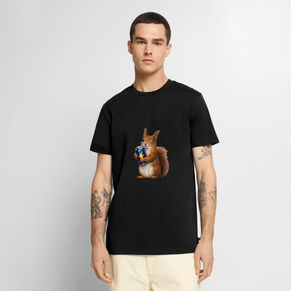 Premium T-Shirt "Energy Hörnchen" - Schwarz
