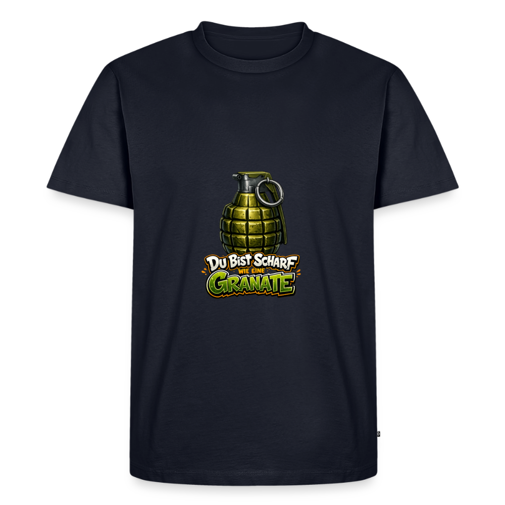 Männer Premium T-Shirt "Scharf wie eine Granate" - Navy