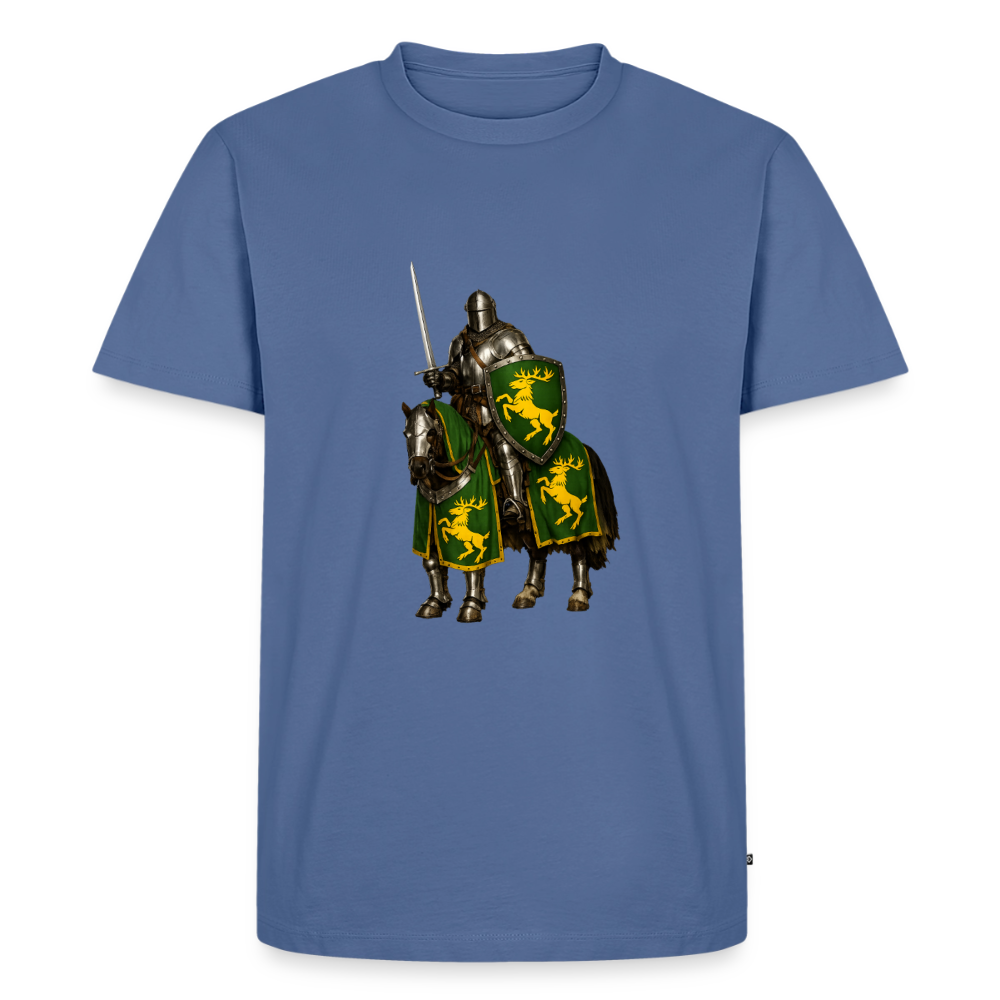 Premium T-Shirt "Ritter auf Pferd I" - Taubenblau