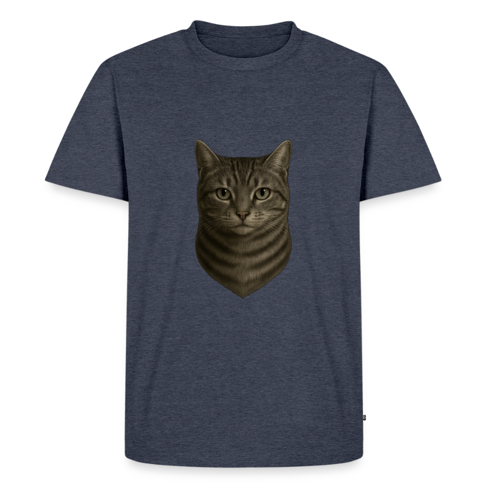 Premium T-Shirt "Katze" - Jeansblau 