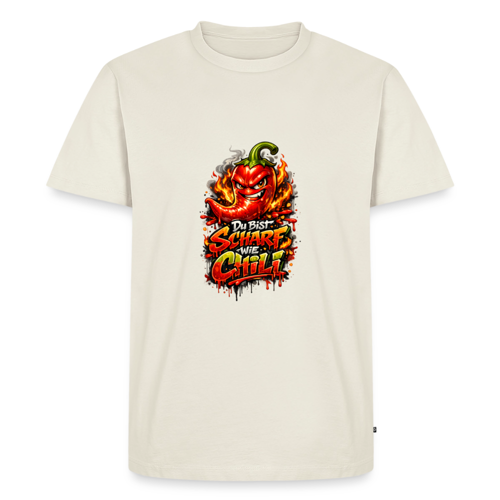 Männer Premium T-Shirt "Scharf wie Chili" - Naturweiß