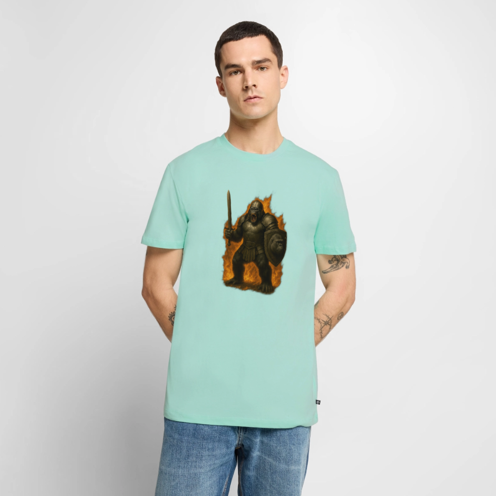Premium T-Shirt "Gorilla in Flammen" - Mint 