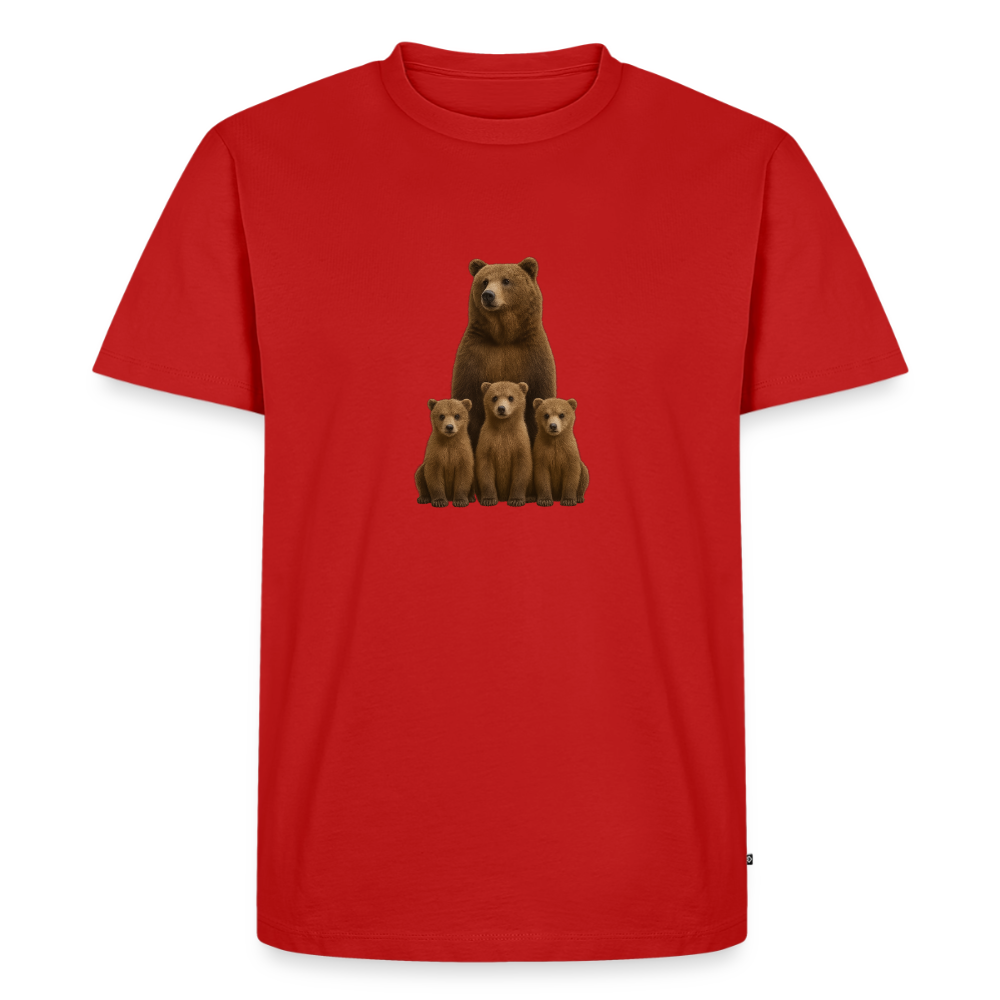 Premium T-Shirt "Grizzly Familie" - Rot