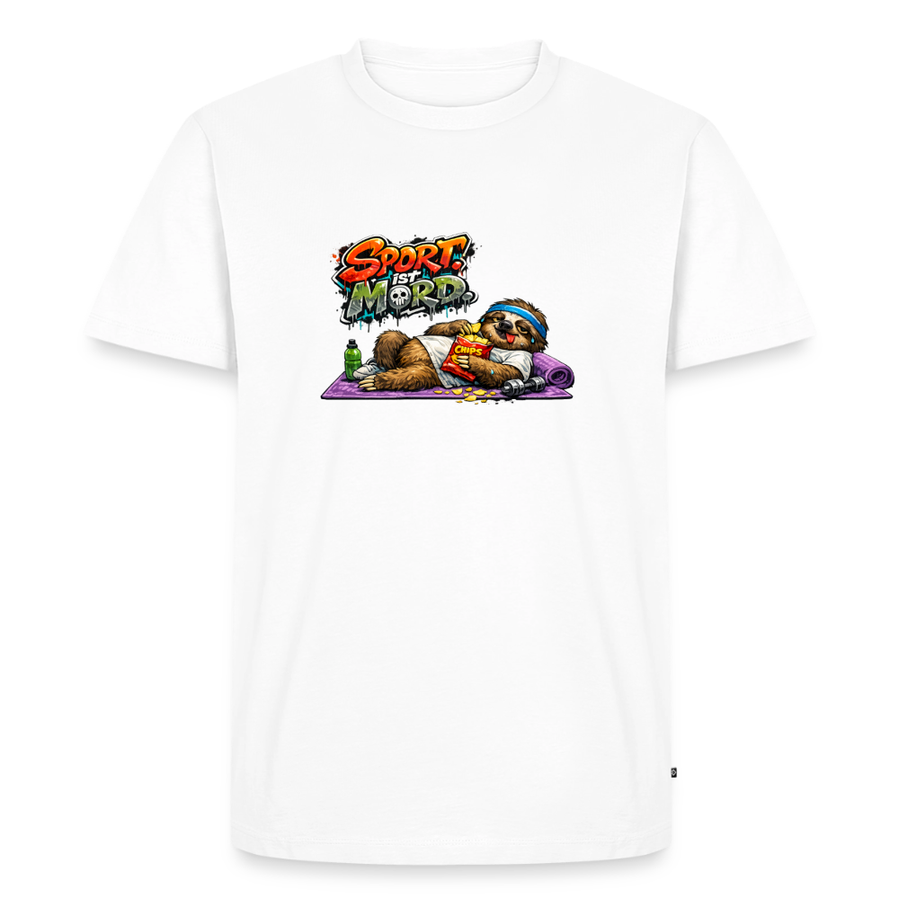 Premium T-Shirt "Sport ist Mord" - Weiß