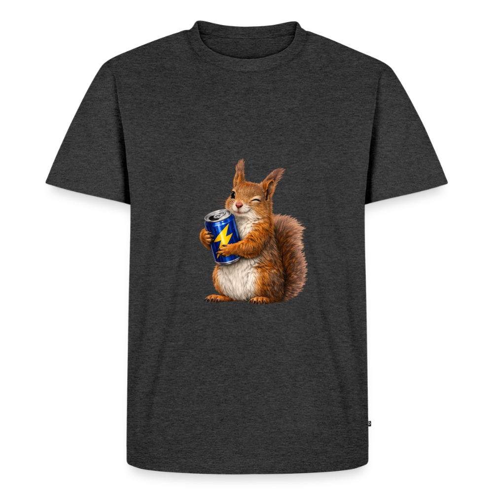 Premium T-Shirt "Energy Hörnchen" - Anthrazit meliert
