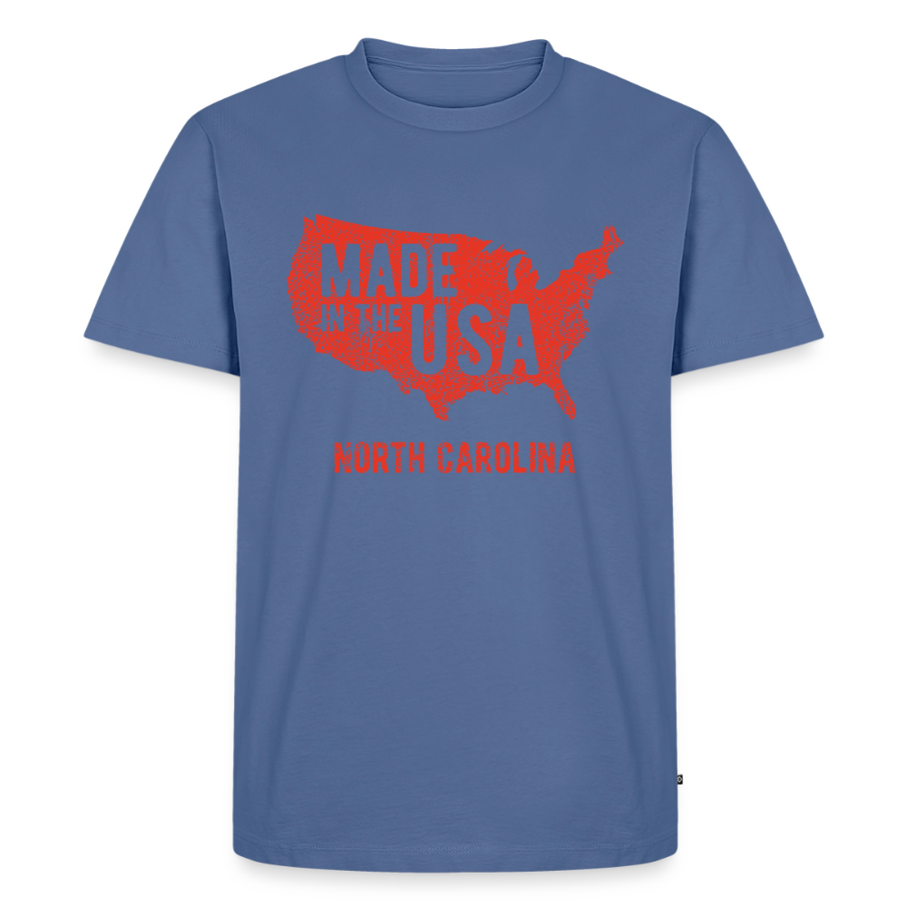 Premium T-Shirt "Made in US" - Taubenblau