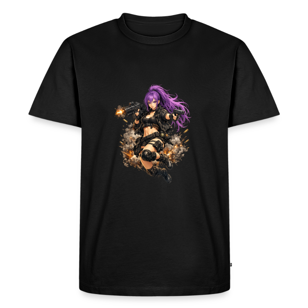 Männer Premium T-Shirt "Purple Lady" - Schwarz