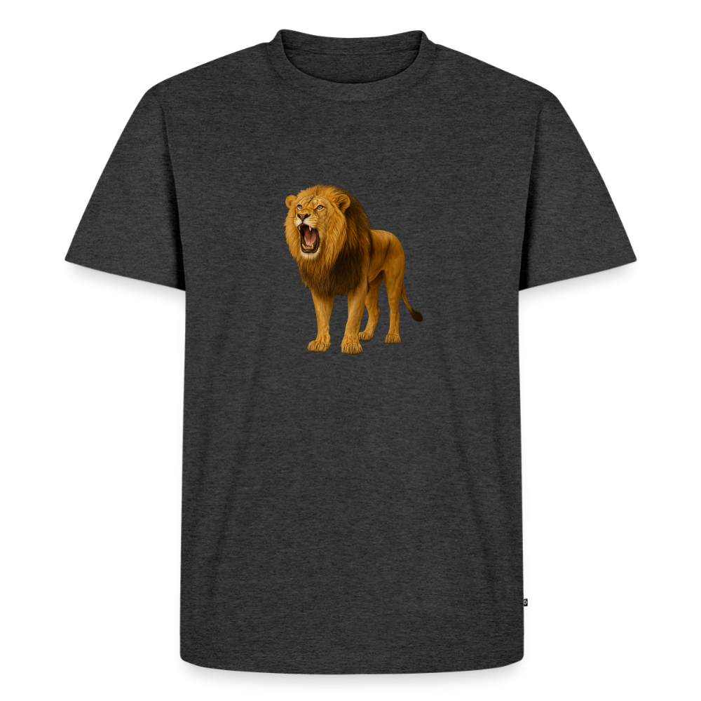 Premium T-Shirt "Löwe" - Anthrazit meliert