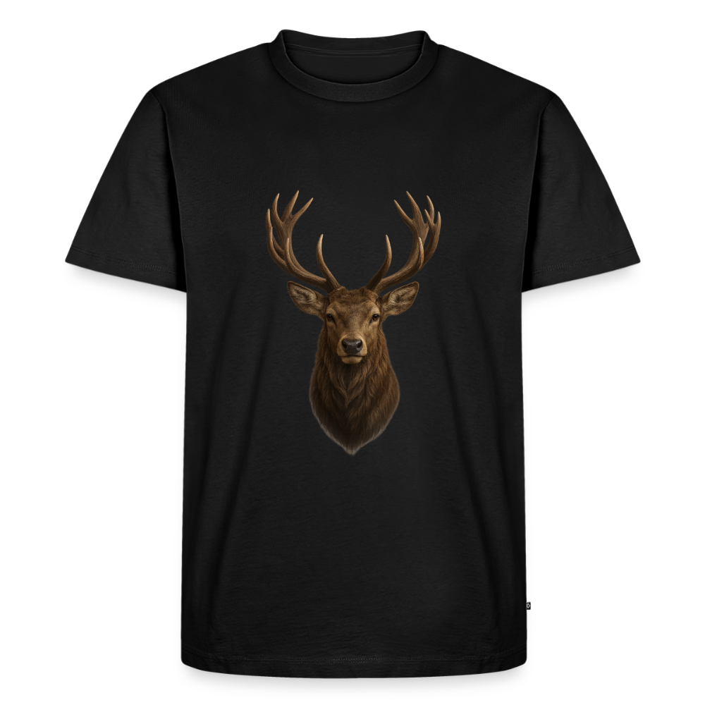 Premium T-Shirt "Hirsch" - Schwarz
