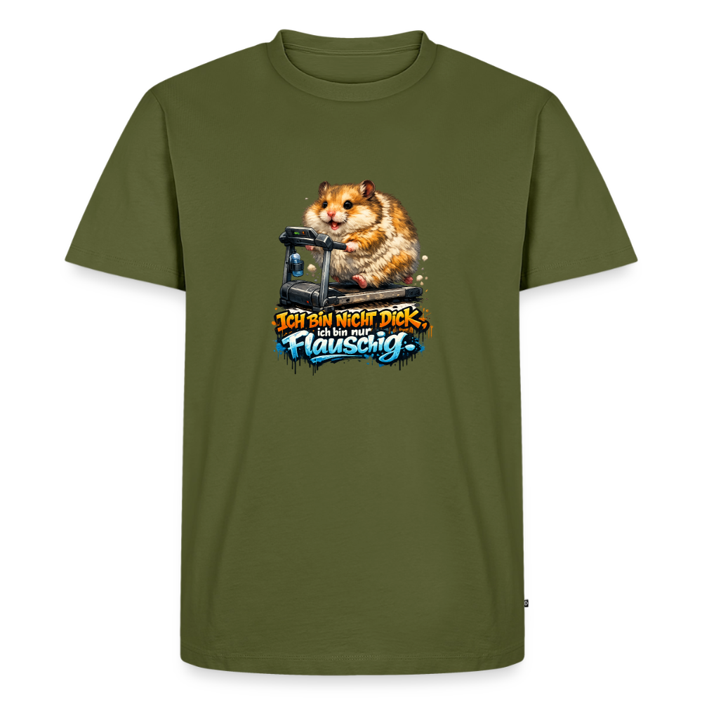 Premium T-Shirt "Ich bin nicht dick" - Khaki