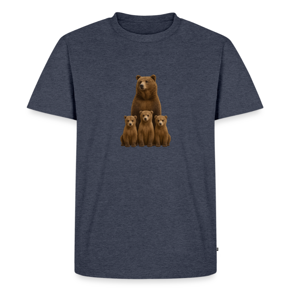 Premium T-Shirt "Grizzly Familie" - Jeansblau 