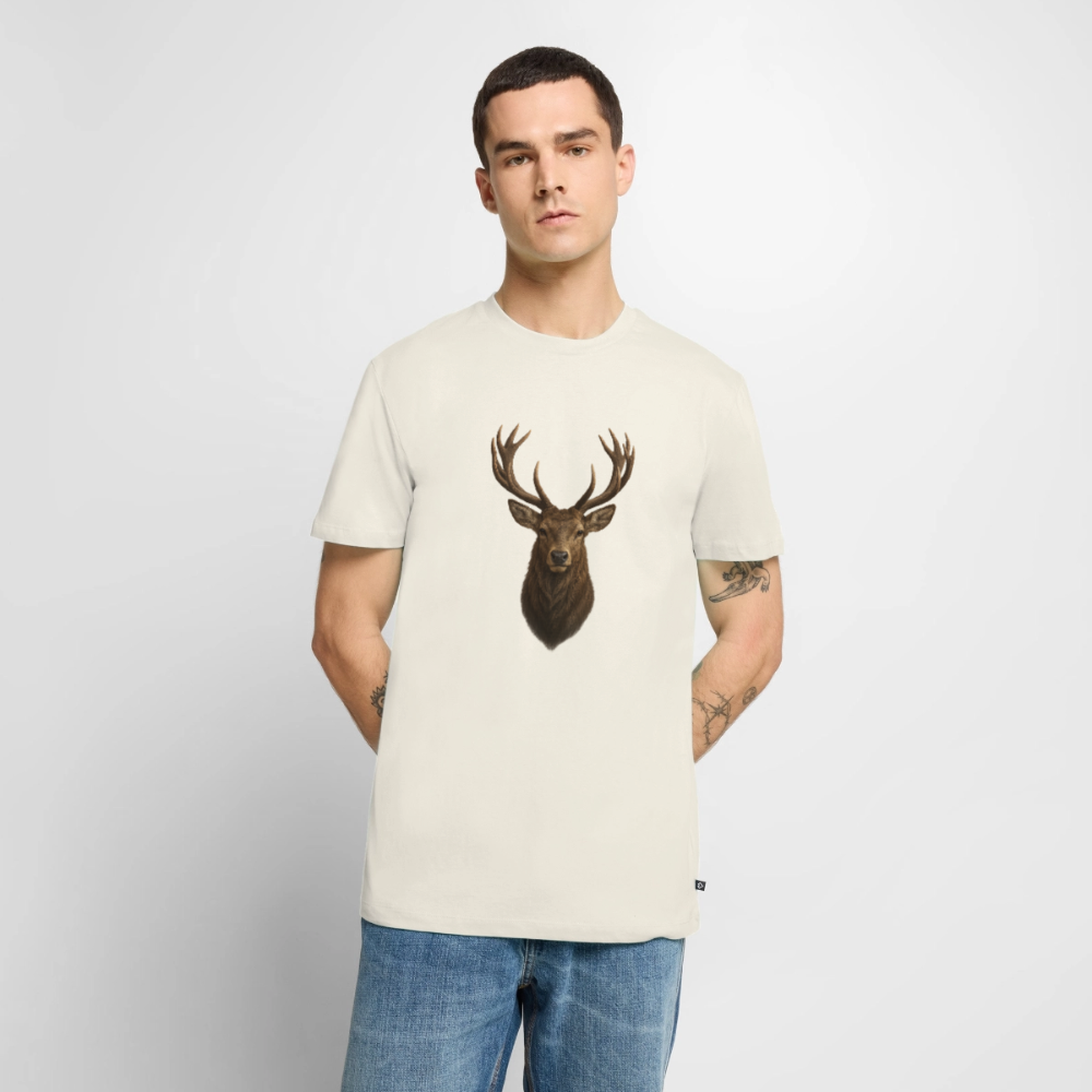 Premium T-Shirt "Hirsch" - Naturweiß