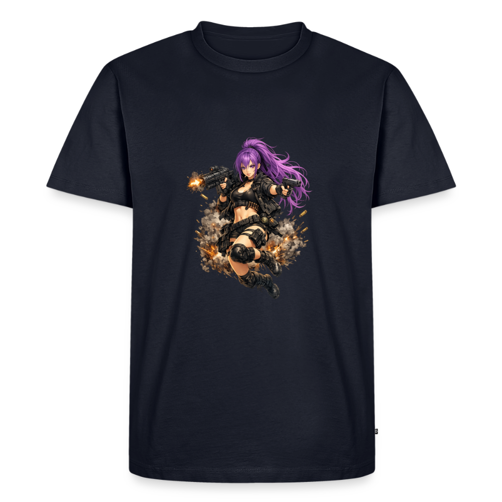 Männer Premium T-Shirt "Purple Lady" - Navy