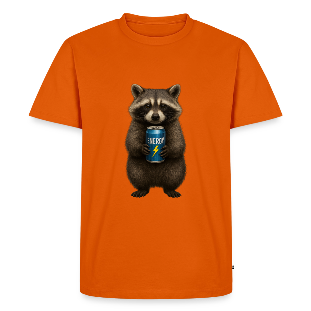 Premium T-Shirt "Energy Waschbär" - Orange 