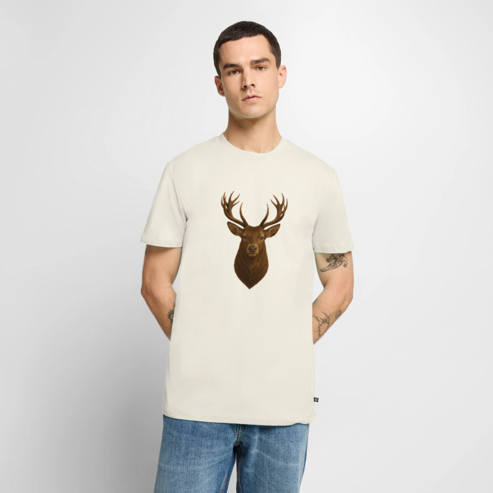 Premium T-Shirt "Hirsch" - Naturweiß