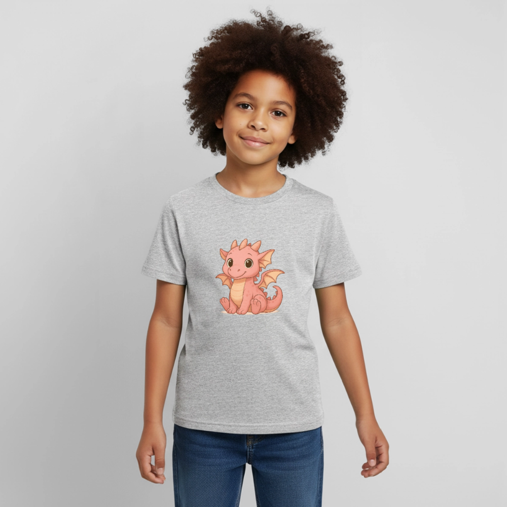 Kinder T-Shirt "Kleiner Drache" - Grau meliert