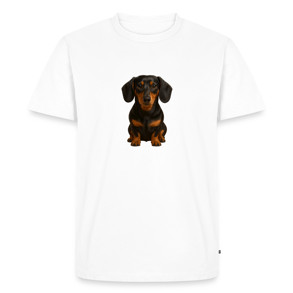 Premium T-Shirt "Dackel" - Weiß