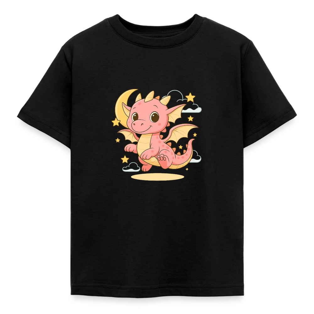 Kinder T-Shirt "Kleiner Drache" - Schwarz