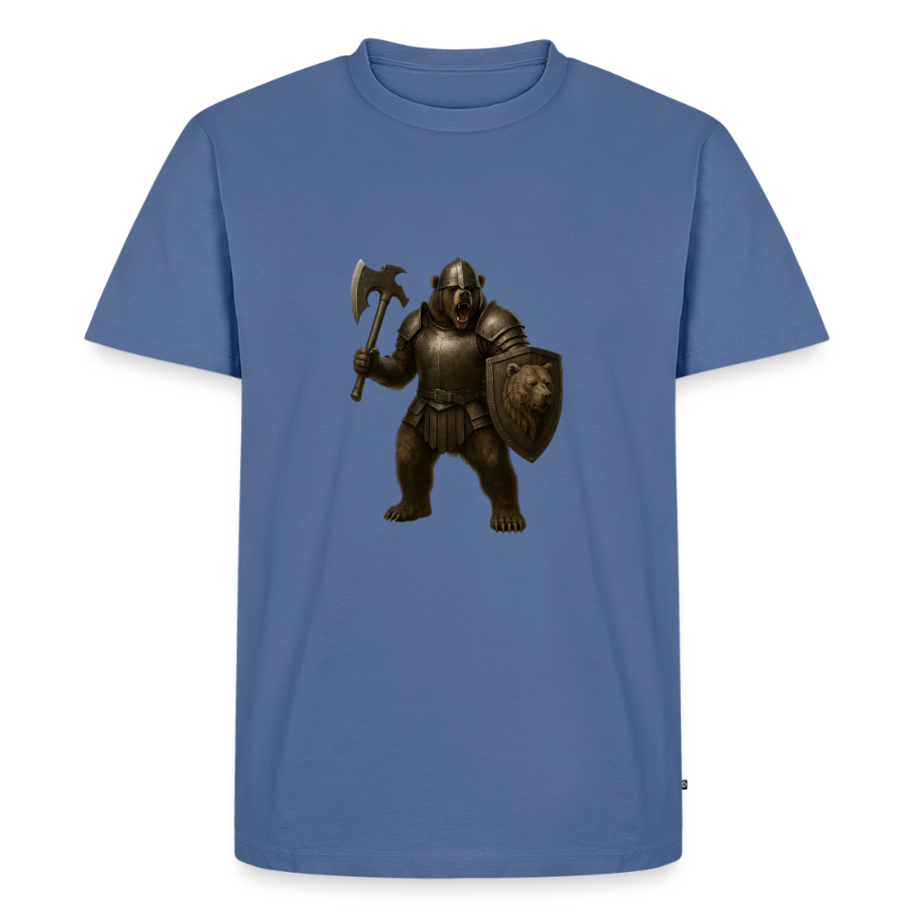 Premium T-Shirt "Grizzly Warrior" - Taubenblau