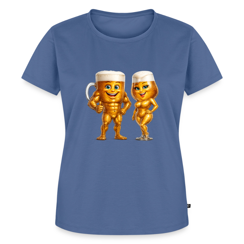 Premium T-Shirt "Bierpärchen" - Taubenblau