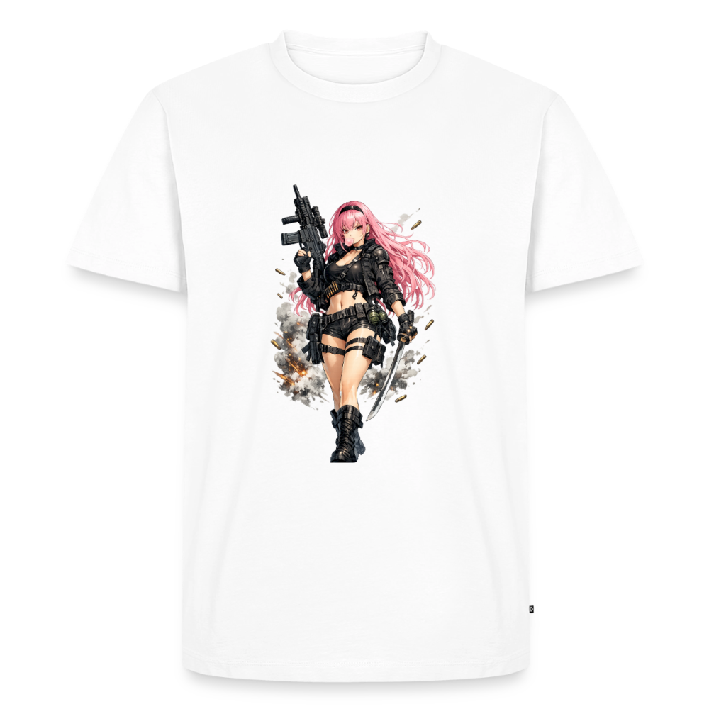 Premium T-Shirt "Anime Lady" - Weiß