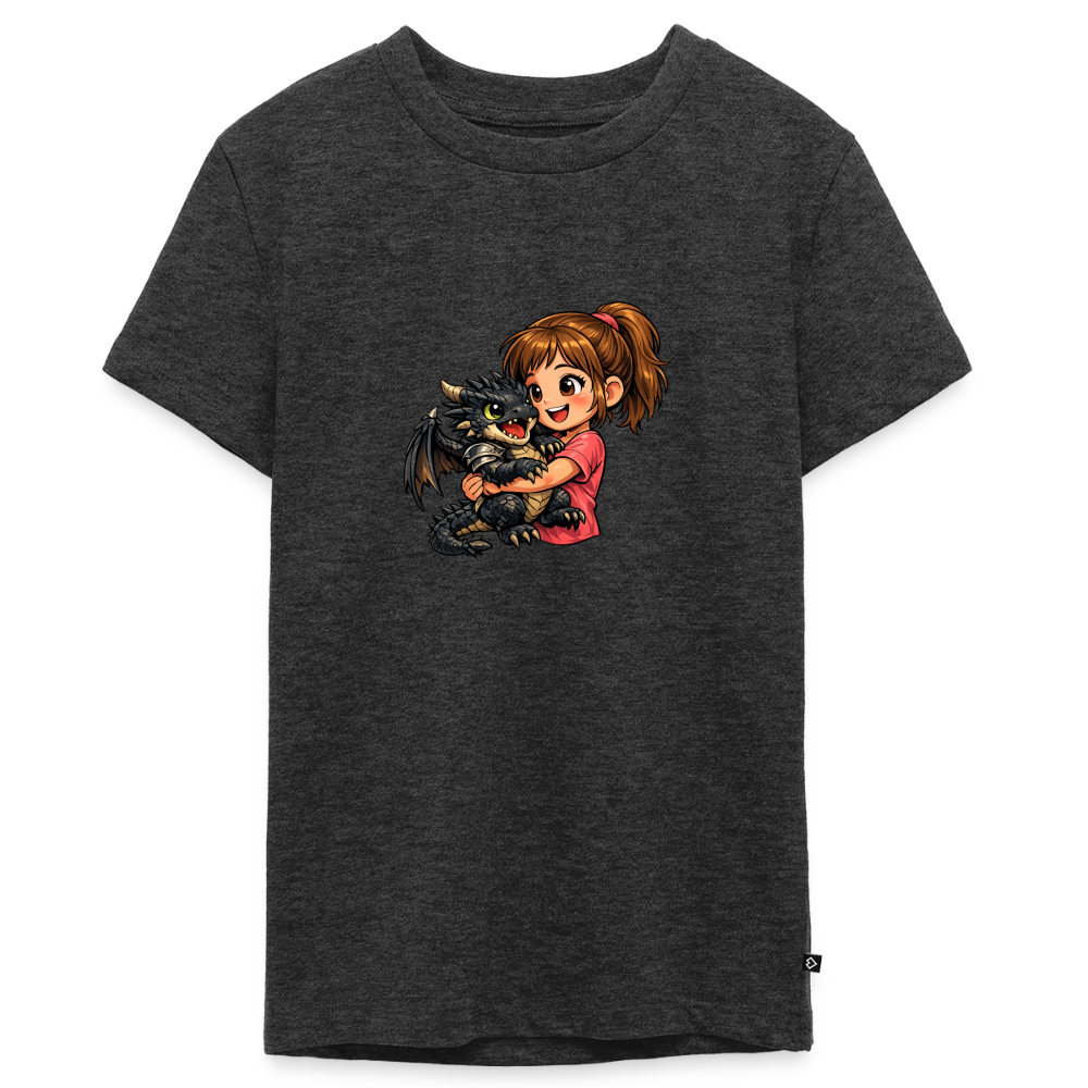 Teenager Premium T-Shirt "Drache" - Anthrazit meliert