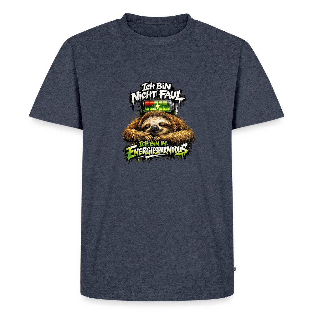 Premium T-Shirt "Ich bin nicht Faul" - Jeansblau 