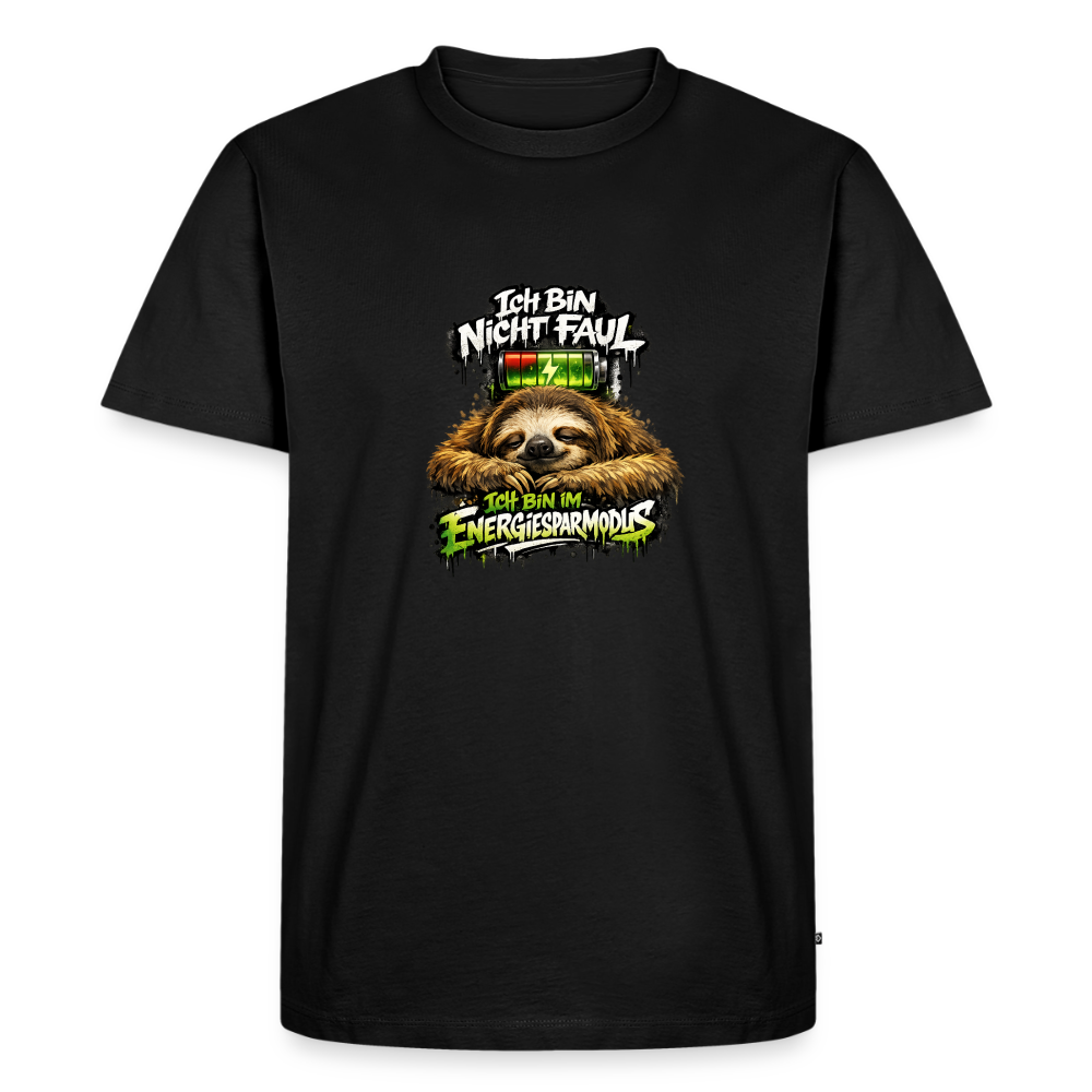 Premium T-Shirt "Ich bin nicht Faul" - Schwarz