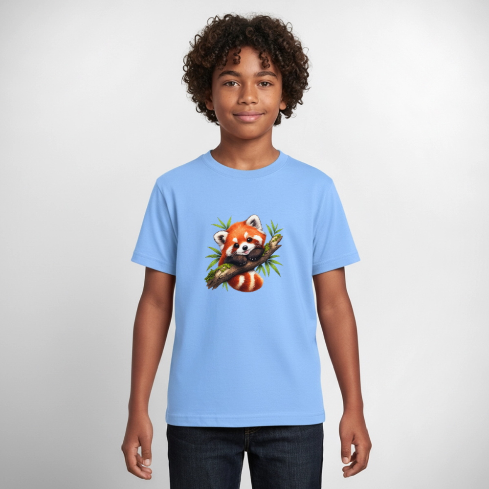 Teenager T-Shirt "Kleiner Panda" - Himmelblau