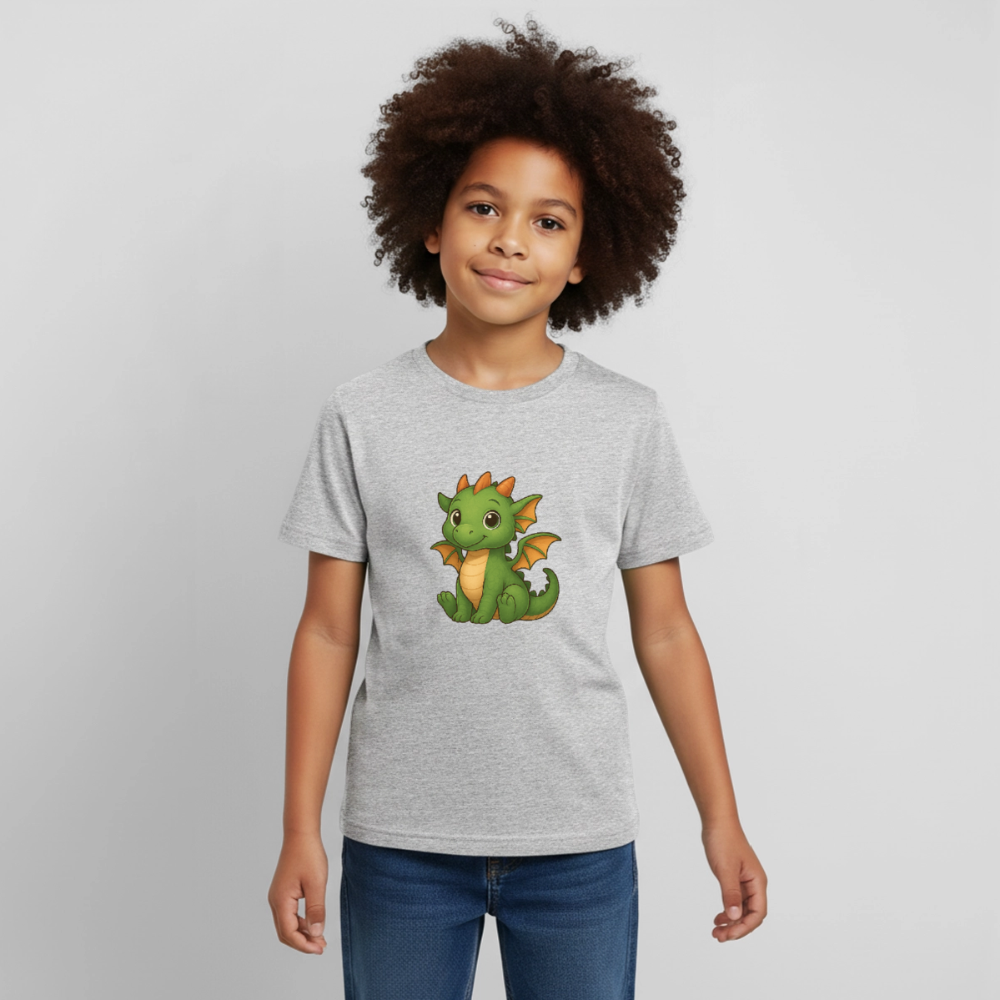 Kinder T-Shirt "Kleiner Drache" - Grau meliert